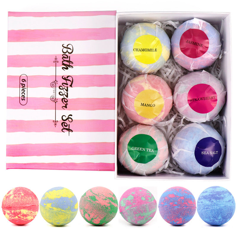 6 pcs Organic Bath Bombs Bubble Bath Mix Essence