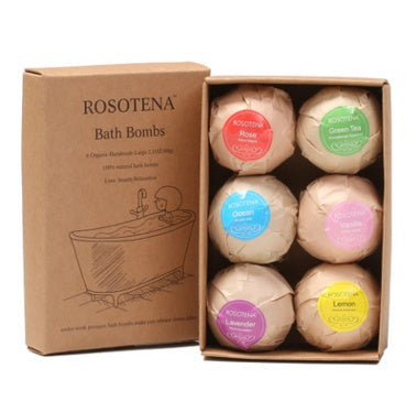 6 pcs Organic Bath Bombs Bubble Bath Mix Essence
